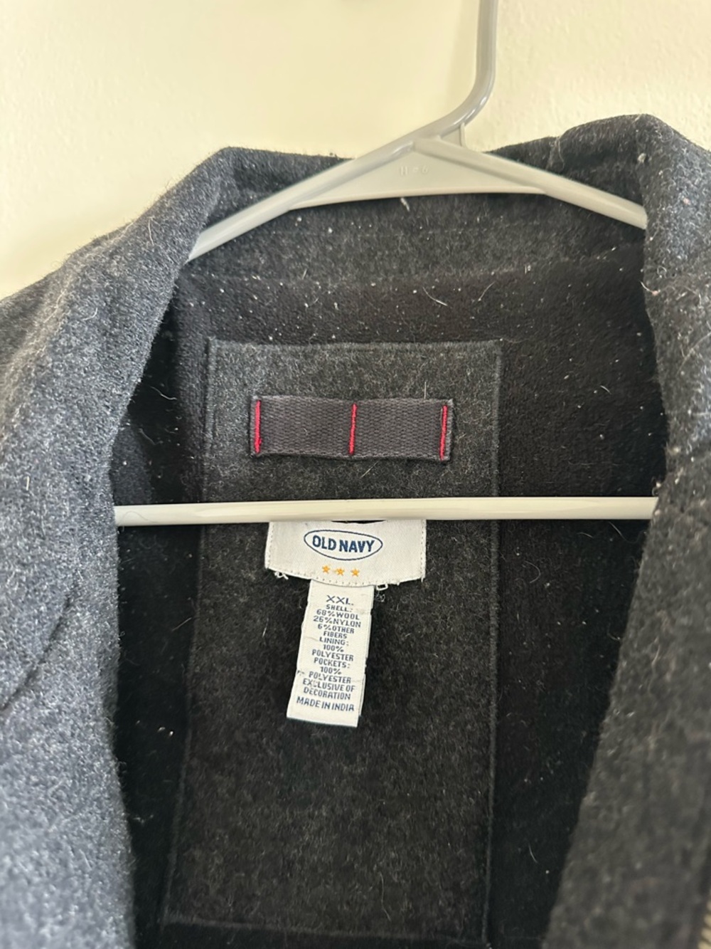 Old Navy Men's Dark Charcoal Wool Zipper Jacket - Picture 3 of 4